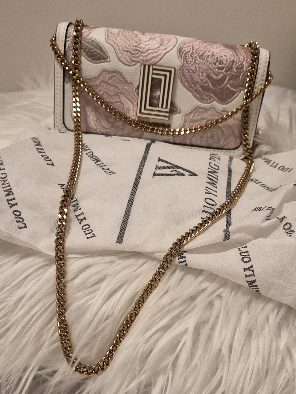 Karl Lagerfeld Paris,Pink Floral Crossbody Bag